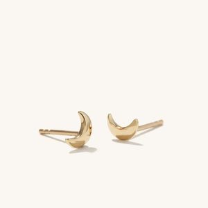 14k gold moon studs